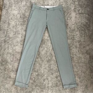 Zillian Men’s Green White Checker Dress Pants Stretchy 32x31 Business Casual